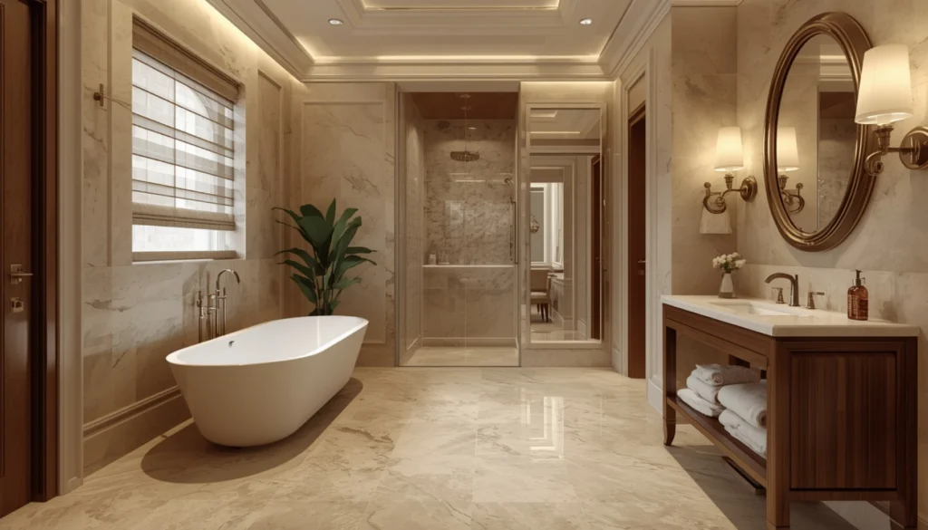 Travertine Bathroom Flooring