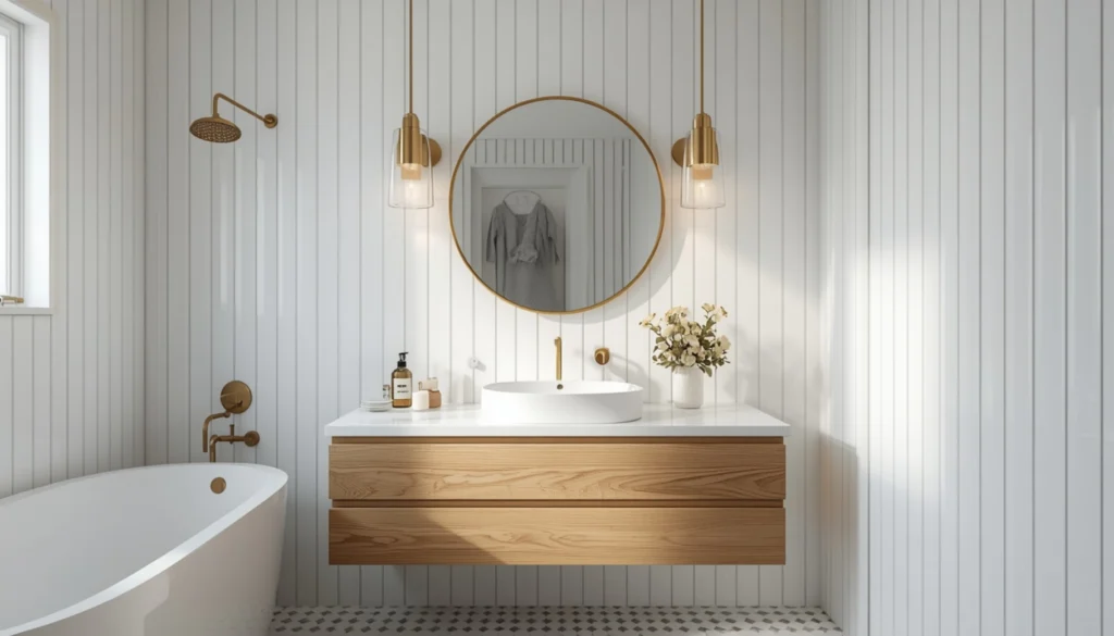 Vertical Subway Tile Accent Walls