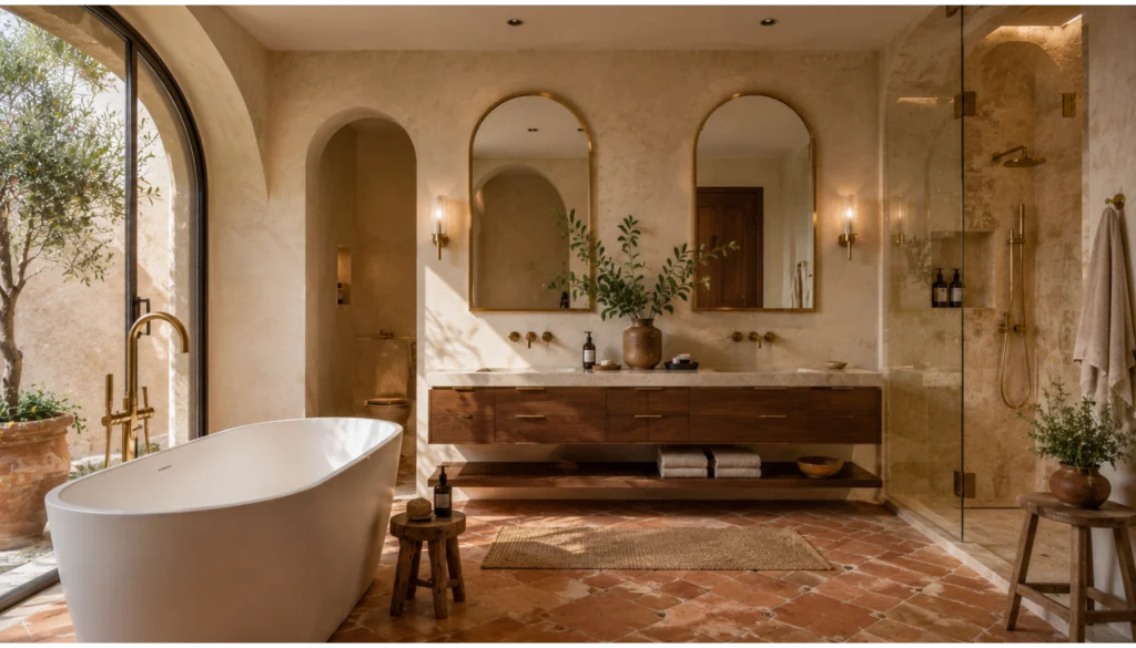 Warm Mediterranean Luxury Bathroom