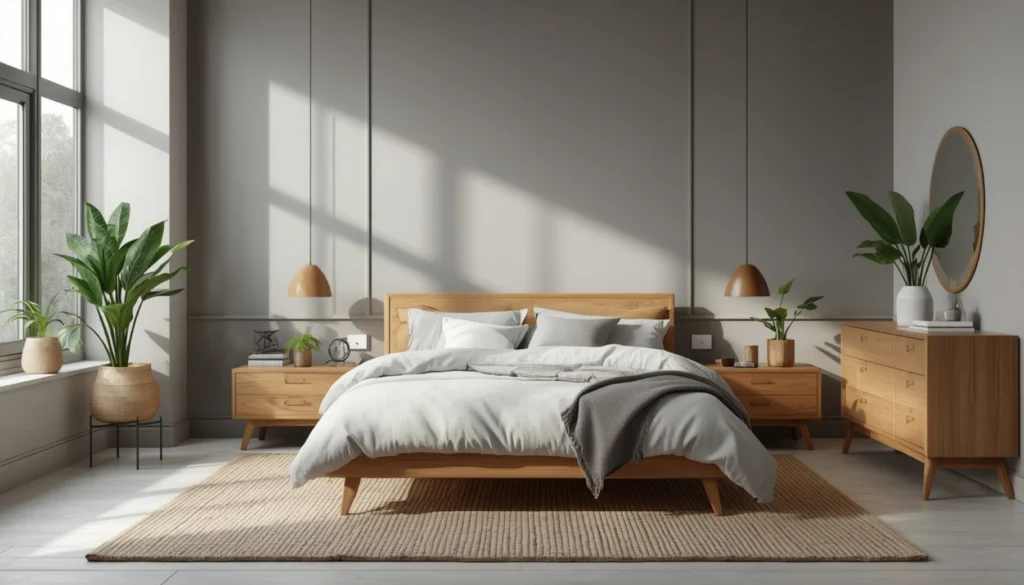 Warm Wood Meets Cool Grey