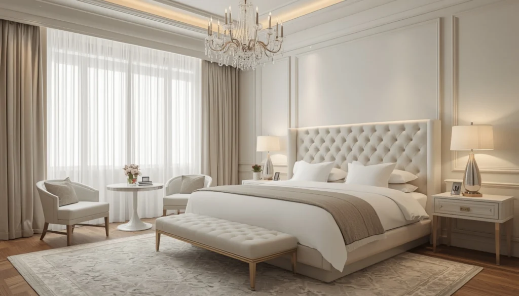 White Bedroom With Luxury Hotel Inspired Style