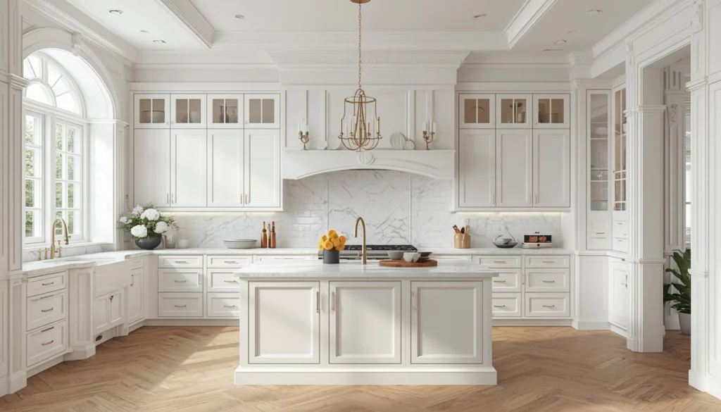 White Kitchen with Elegant Arched Doorways
