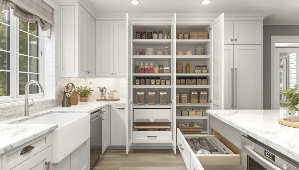 White Kitchen with Smart Storage Solutions