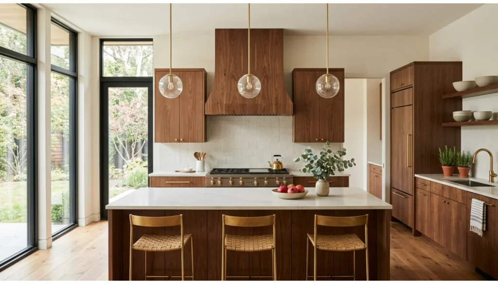 A Statement Range Hood in Natural Wood