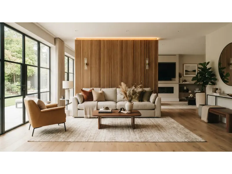 Add Texture With Wooden Wall Panels