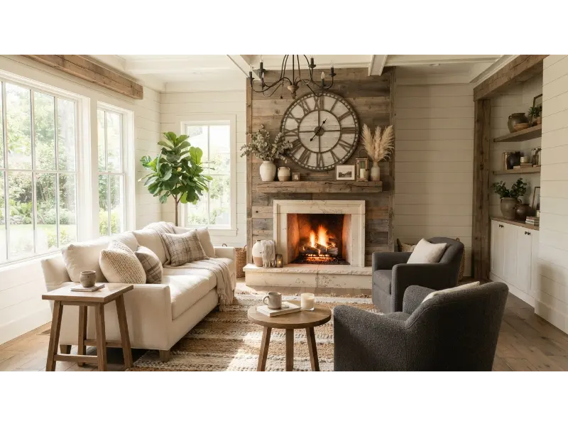 Add a Large Wall Clock as Functional Decor