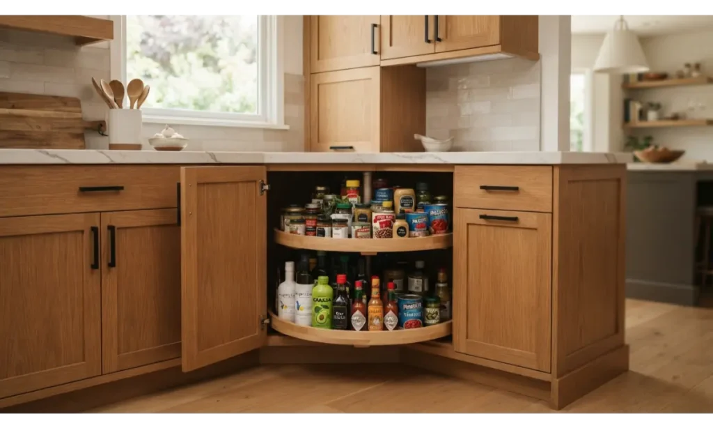 Add a Lazy Susan to Corner Cabinets