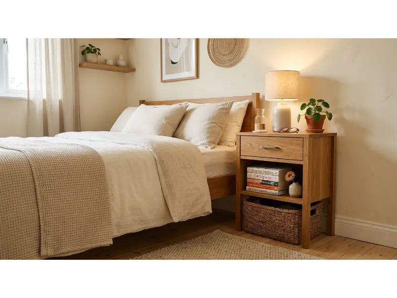 Bedside Cabinet With Open Cubby
