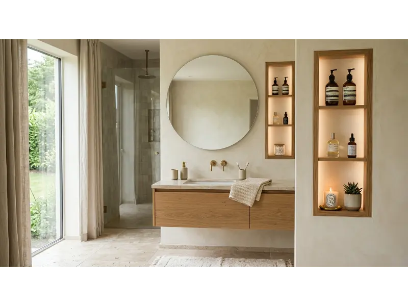 Behind Mirror Open Shelf