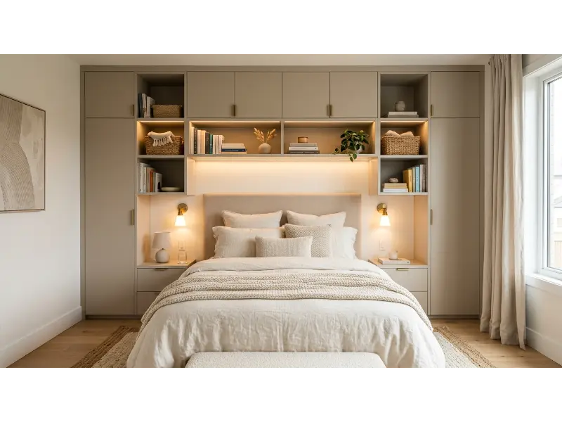 Behind The Bed Storage Wall