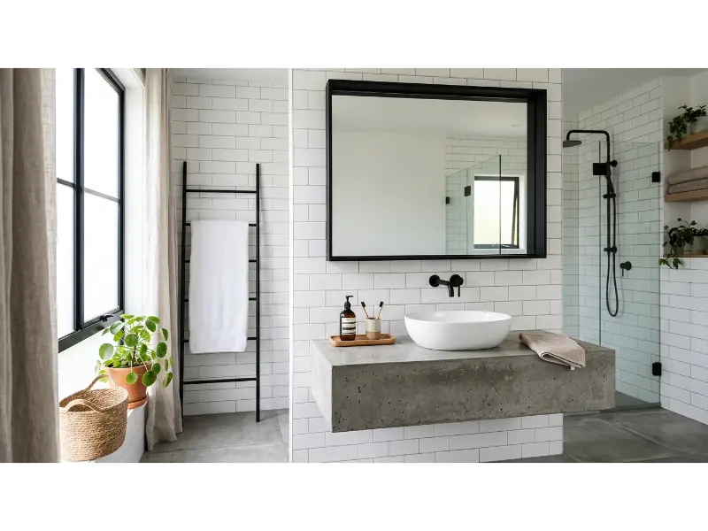 Black Framed Mirror for Contrast