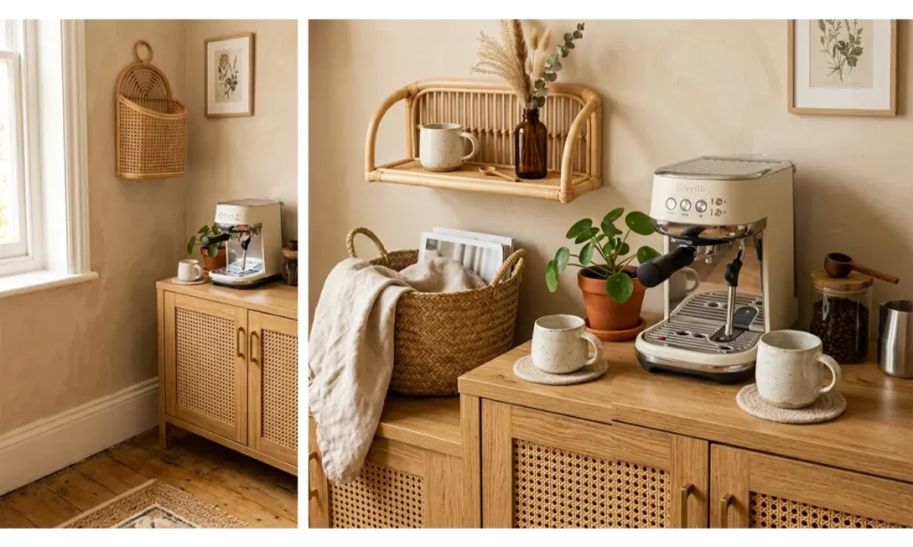 Boho Coffee Corner With Natural Textures