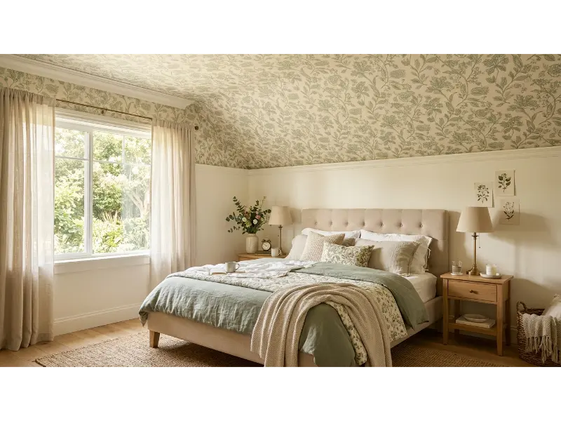 Botanical Wallpaper Ceiling