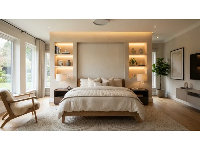 Built In Niche Headboard Wall