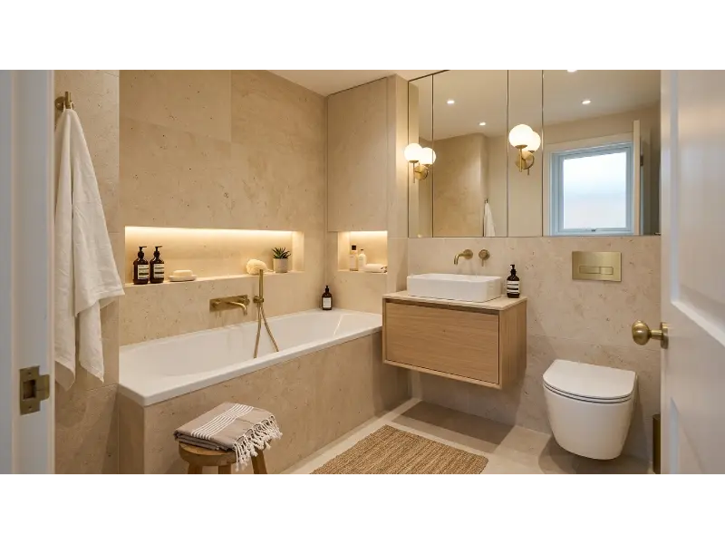 Built In Tub With Recessed Storage
