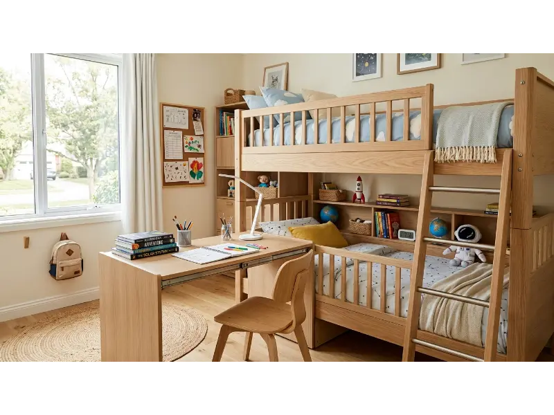 Bunk Bed With A Hidden Study Station