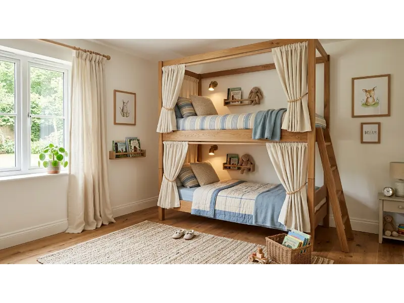 Bunk Bed With Curtain Privacy