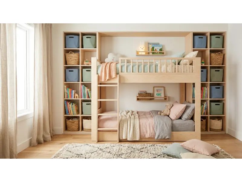 Bunk Bed With Individual Storage Cubes