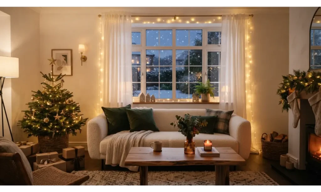 Christmas Light Indoor Ideas Around a Window