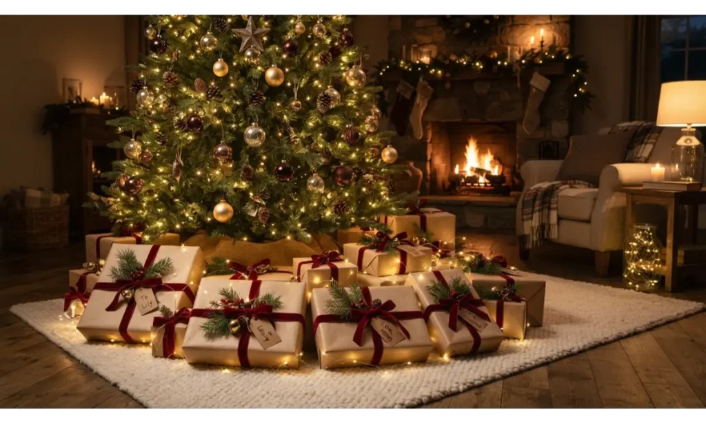 Christmas Light Indoor Ideas for Wrapped Gifts