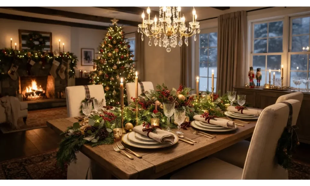 Christmas Light Indoor Ideas for a Dining Table