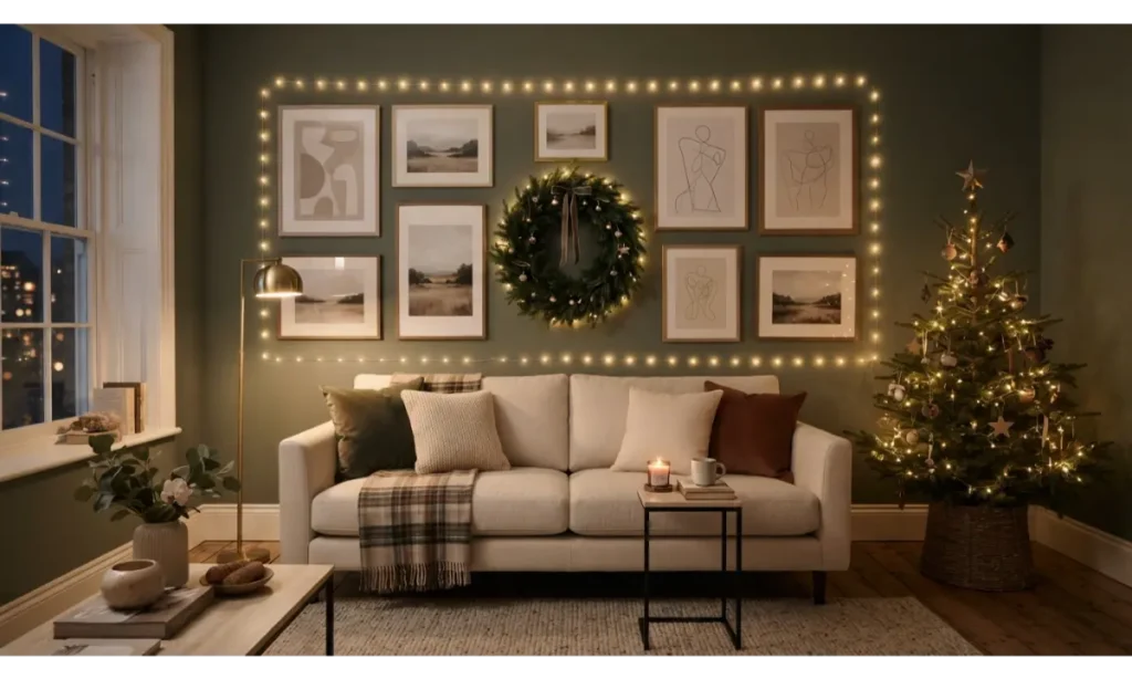 Christmas Light Indoor Ideas for a Gallery Wall