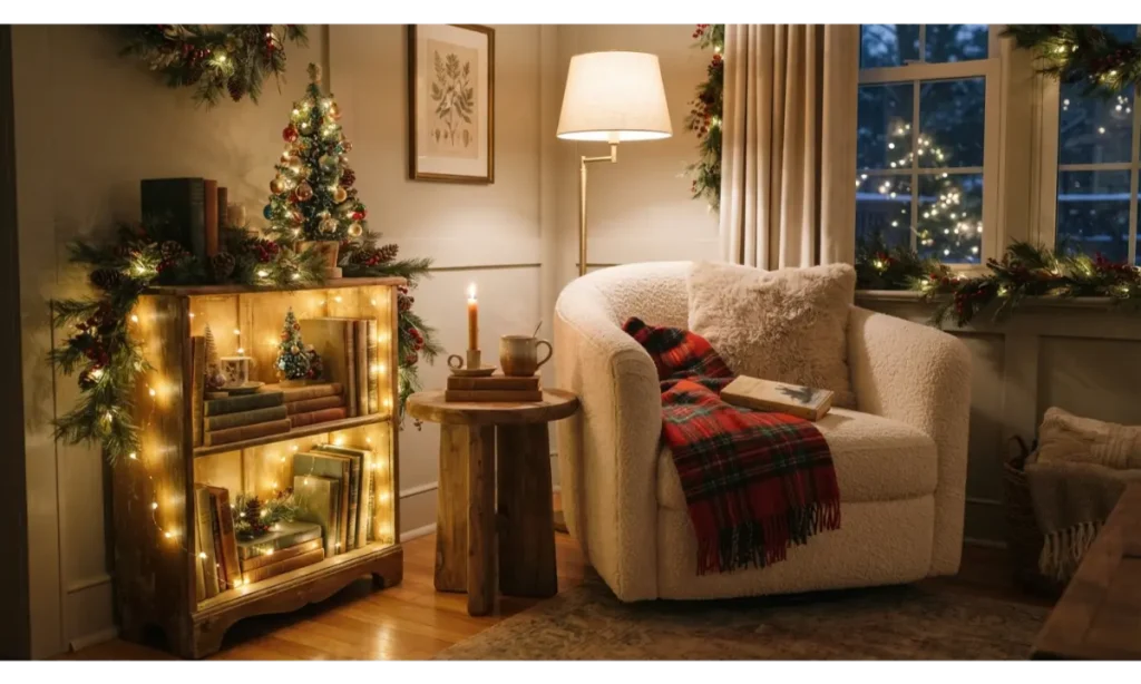 Christmas Light Indoor Ideas for a Reading Nook