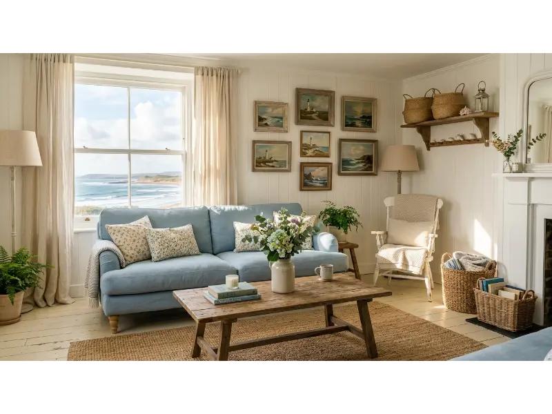 Coastal Cottage With Soft Blue Details