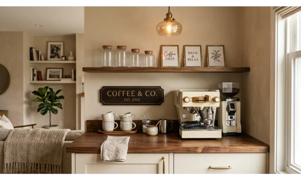 Coffee Bar With Café Signage