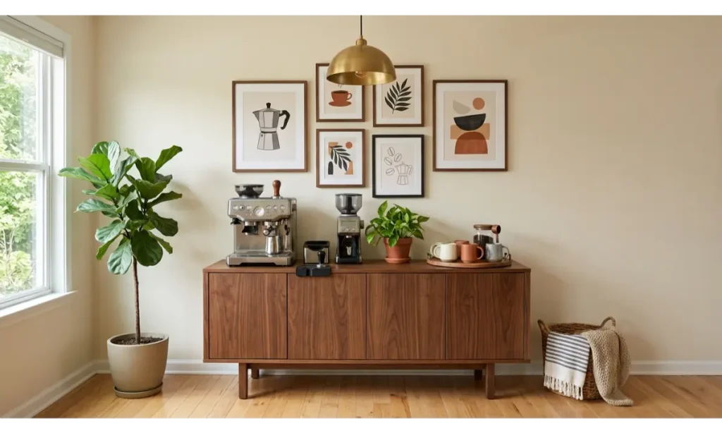 Coffee Bar With Gallery Wall