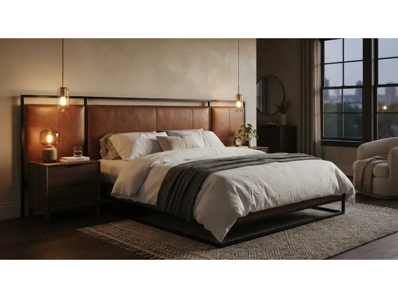 Cognac Leather Headboard