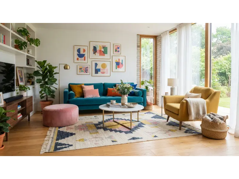 Color Block Furniture Arrangement