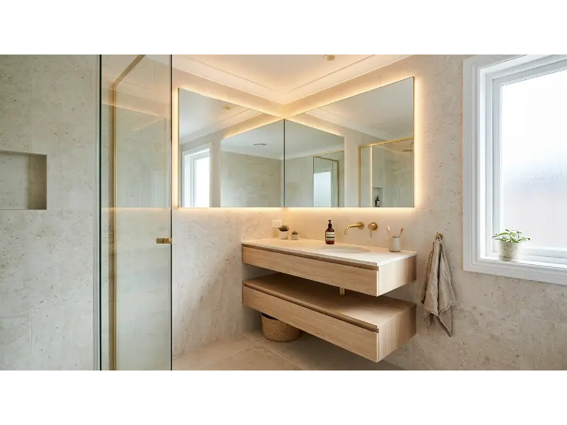 Corner Mirror for an Awkward Vanity