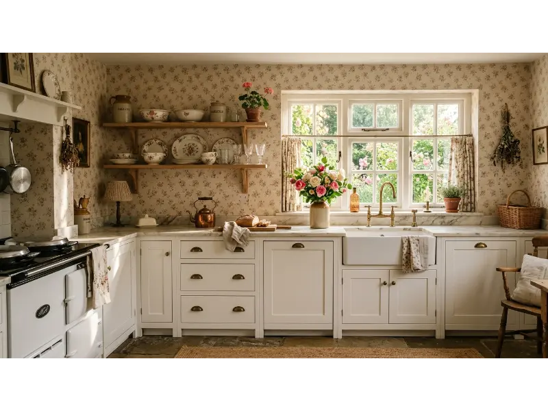 Cottage Rose Wallpaper