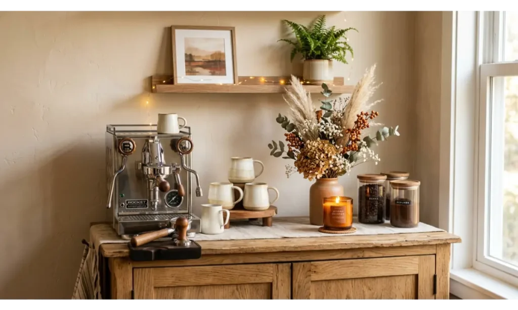 Cozy Coffee Bar With Seasonal Styling