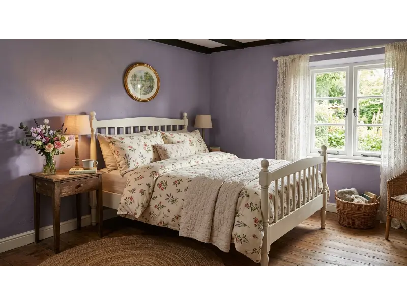 Cozy Lavender Cottage Bedroom