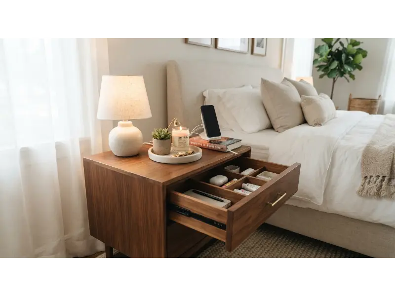 Create a Beautiful Nightstand Organization System