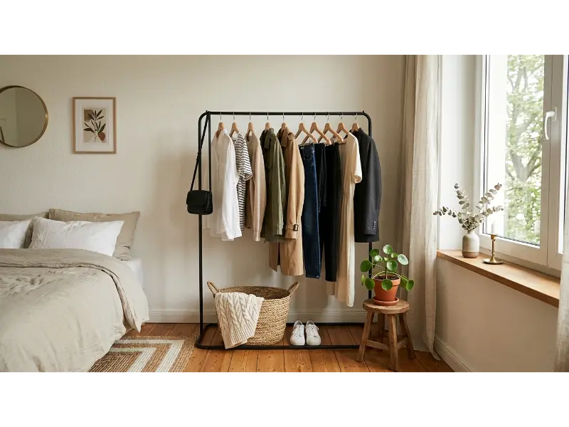 Create a Corner Clothing Rack