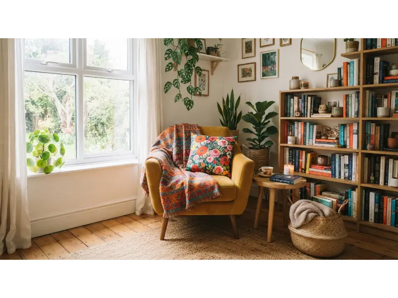 Create a Reading Corner with Bright Accents
