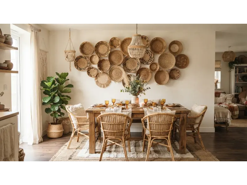 Decorate Walls With Woven Baskets