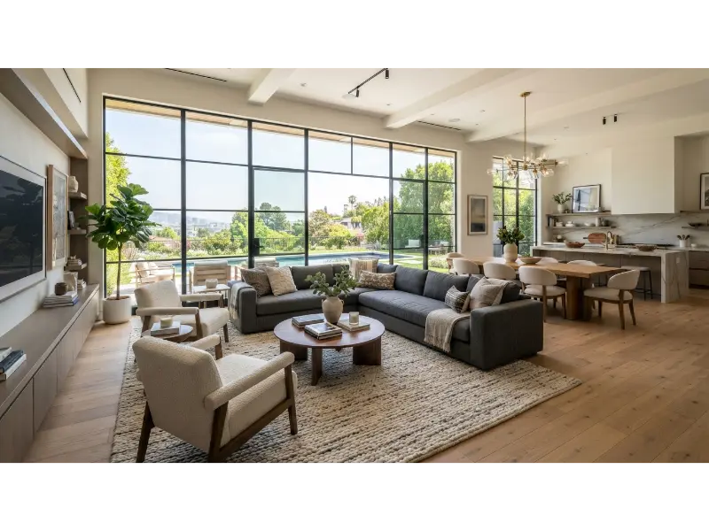 Define Open Floor Plans with Oversized Area Rugs