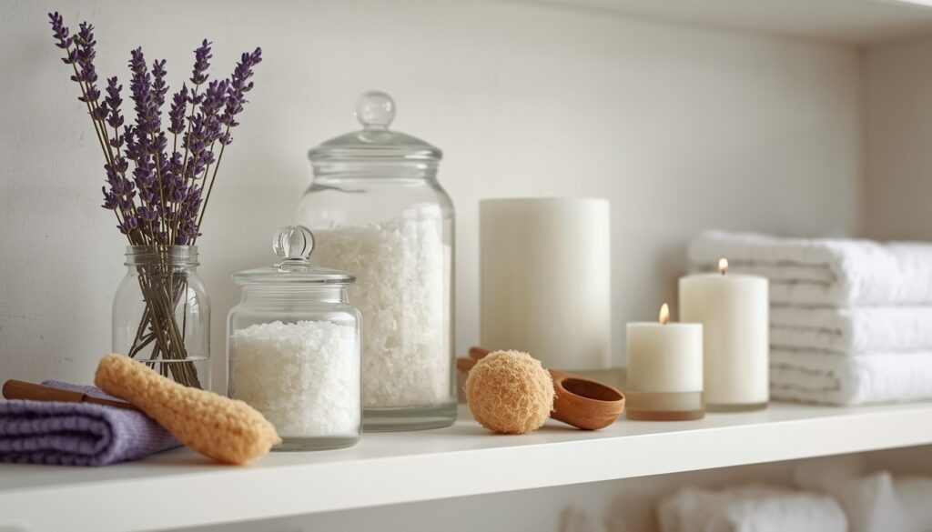Display Bath Salts in Clear Glass Jars
