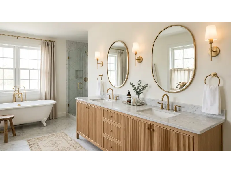 Double Mirrors for a Shared Vanity
