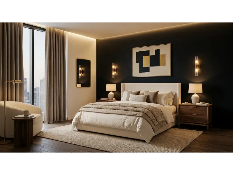 Dramatic Black Accent Wall