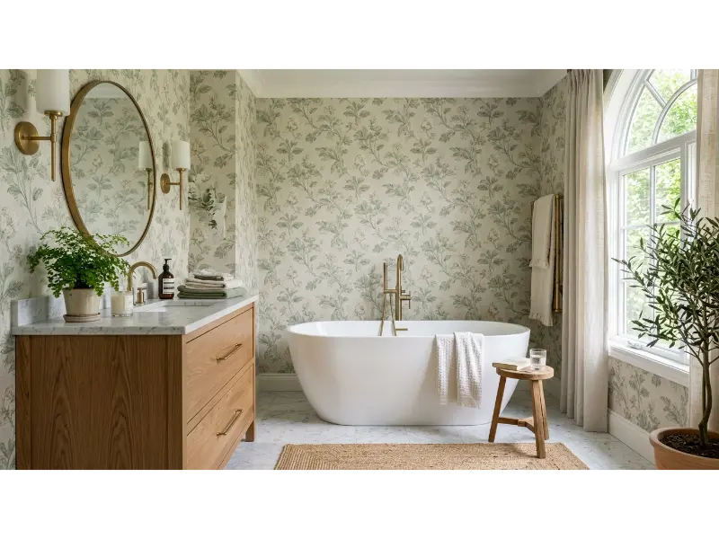Elegant Bathroom Botanical Print