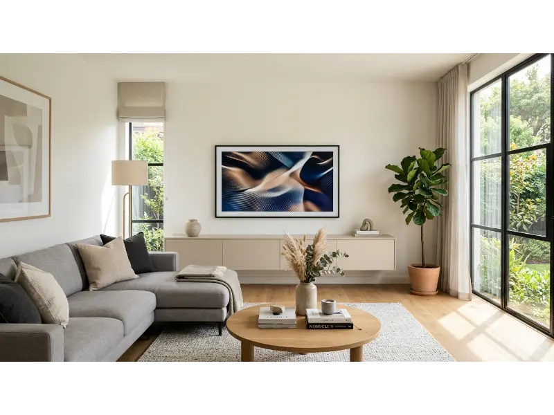 Floating Console With Hidden Storage