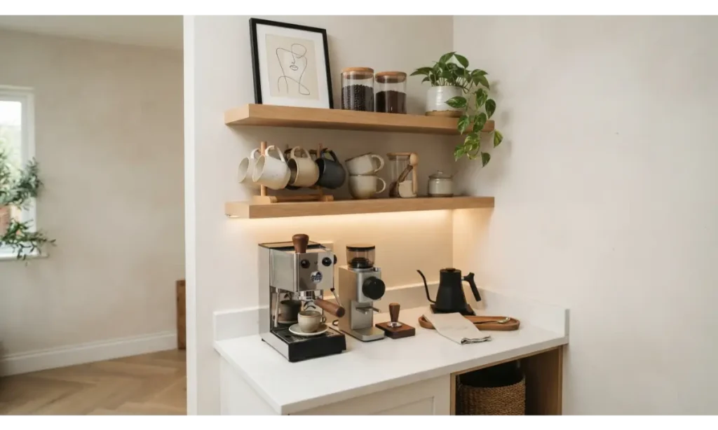 Floating Shelf Coffee Station