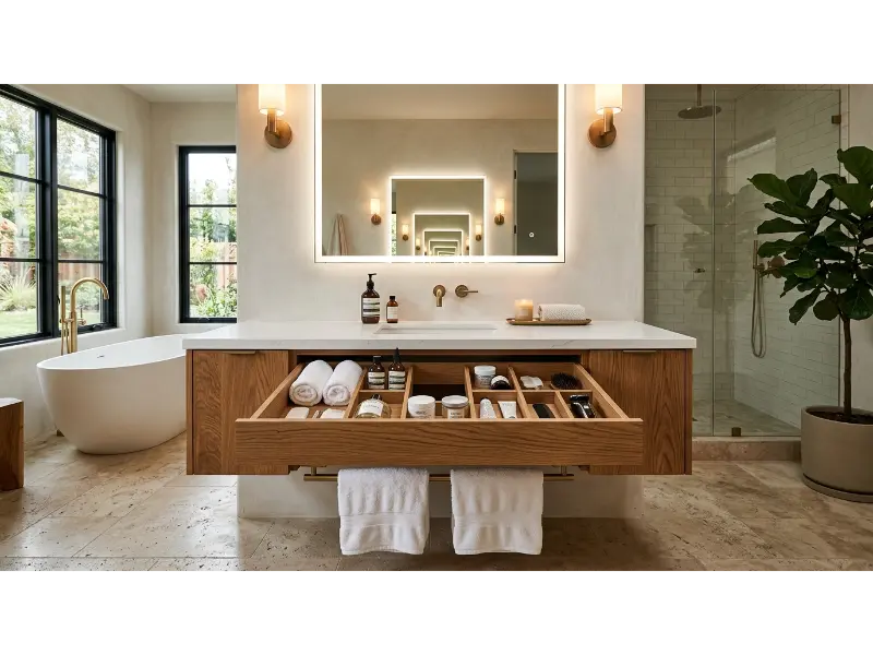 Floating Vanity With Deep Drawers