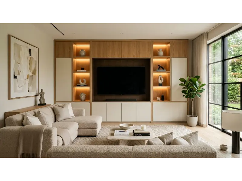 Floor To Ceiling Built In Media Wall