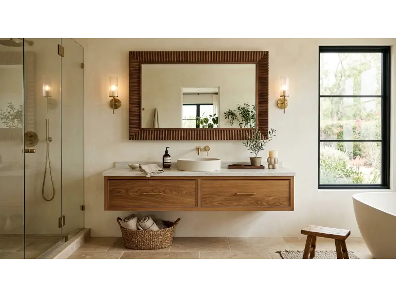 Fluted Frame Mirror for Texture